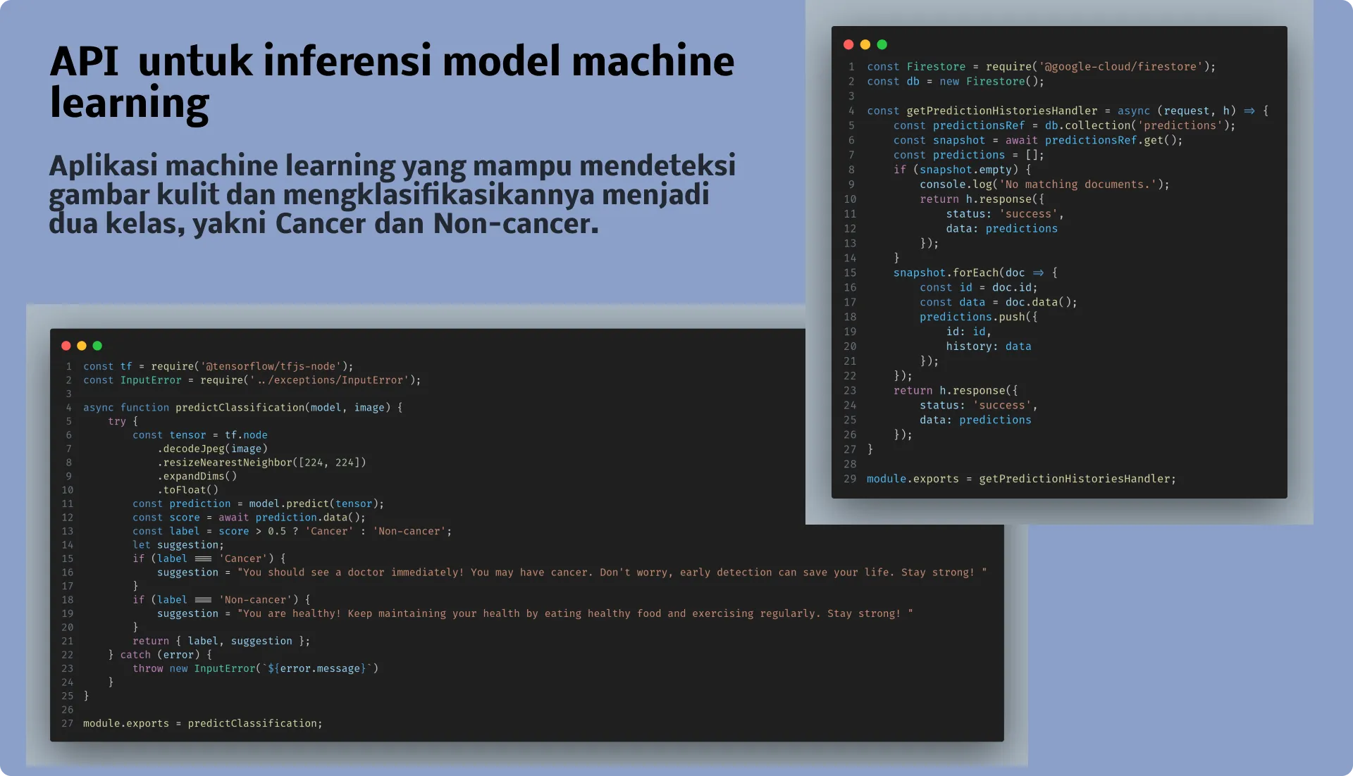API for machine learning model inference